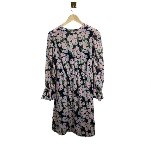 J. Crew Mercantile Drapey Floral Tie-Front Dress in Blue/Purple Size XS - Picture 15 of 15